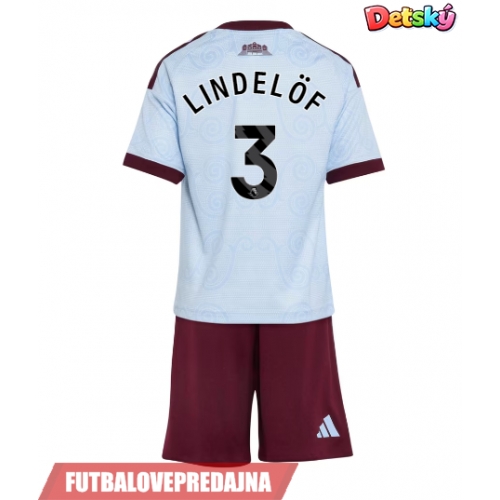 Lacne Dětský Futbalové dres Aston Villa Victor Lindelof #3 2026-27 Krátky Rukáv - Tretina (+ trenírky)
